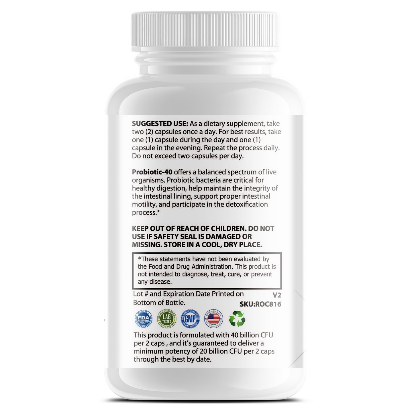 Gut Probiotic - 40 Billion CFU